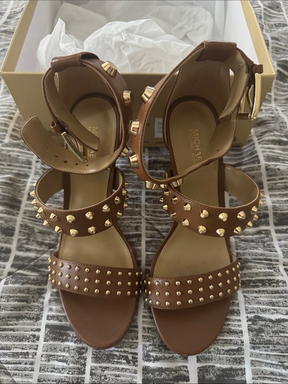 Michael Kors Metallic Brown Gold Heels